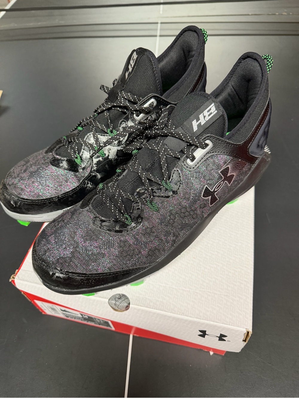 Under Armour Harper 8 Elite TPU Men's Black Multicolor Cleats size 14